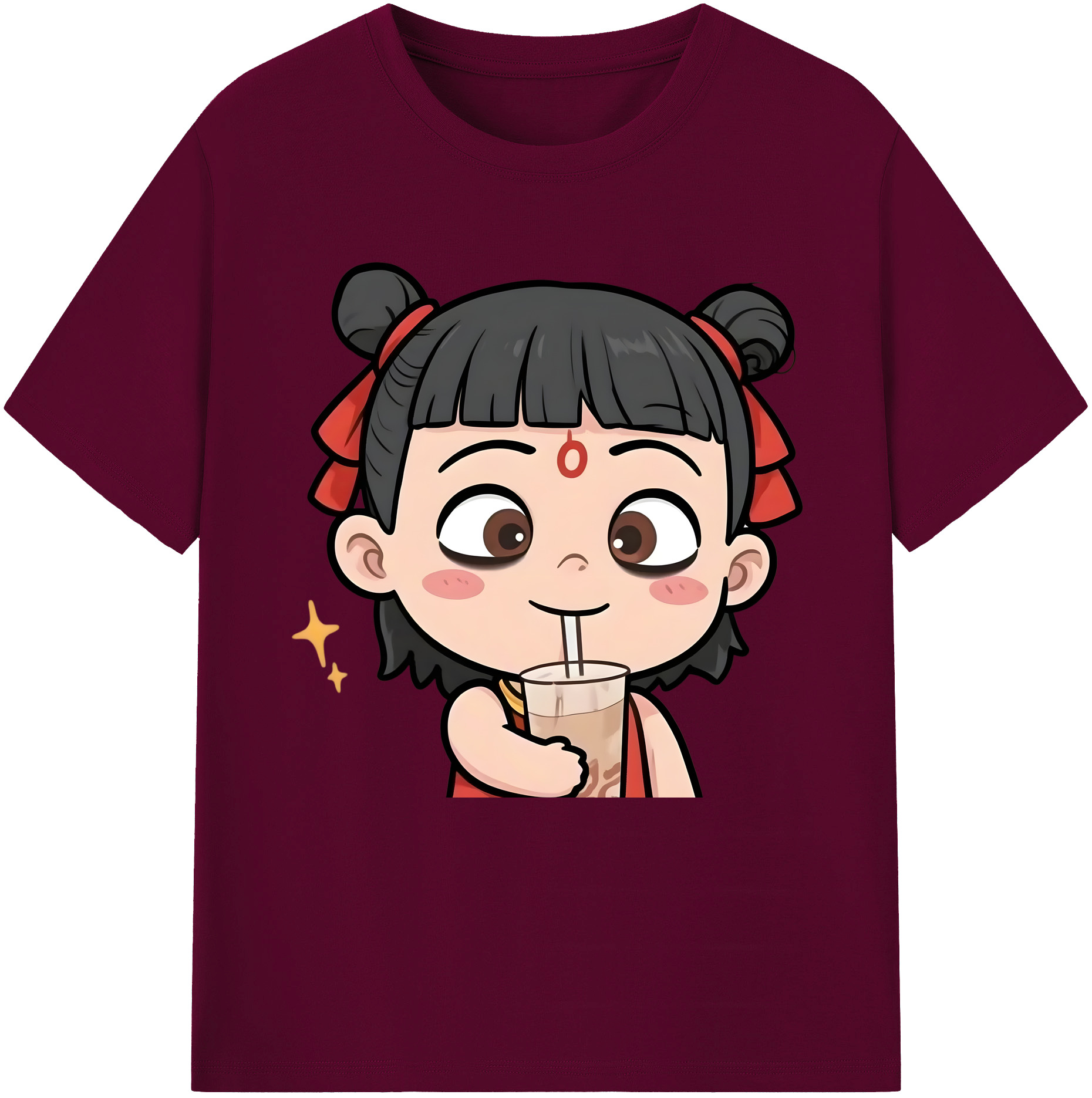（画像用） Ne Zha 2 ナタ 魔童の大暴れ レディースカジュアルプリントTシャツ（綿100％）